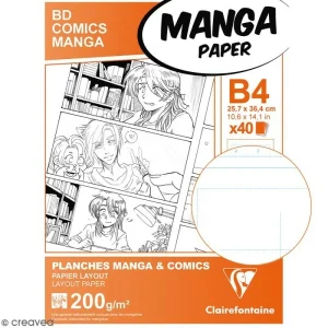 pas cher marque CLAIREFONTAINE Bloc De Papier Manga Paper Planches – Grille Divisée B4 – 40 Feuilles 7