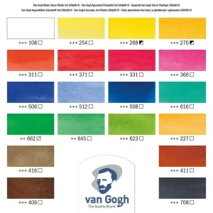 Royal Talens Boîte De 18 Demi-godets – Peinture Aquarelle – Couleurs Assortis – Van Gogh Retour gratuit en magasin. 12