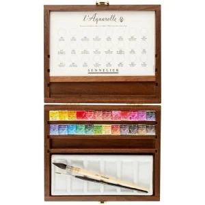 Coffret En Bois De 24 Demi-Godets Aquarelle Extra-Fine – Sennelier en ligne 7