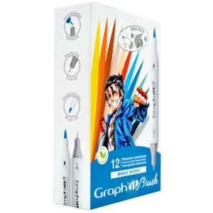 marque pas cher Graph’it Brush & Extra Fine – Manga Shonen – 12 Marqueurs 15