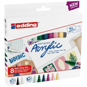 Set De Marqueurs Acrylic Edding – Pack De Démarrage Nordic – 8 Pcs Dernières Nouveautés 12