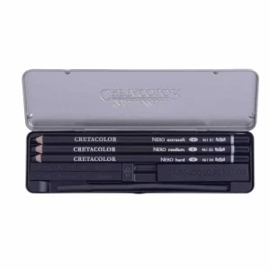 Brevillier’s Cretacolor Set De Poche 7 Crayons D’artiste Imperméables Pour Esquisses – Noir Brillant boutique pas cher 6